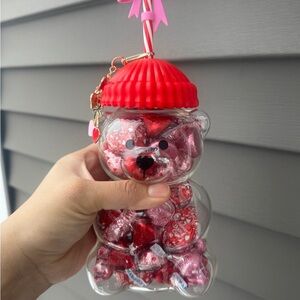 Valentines Glass Bear Cup